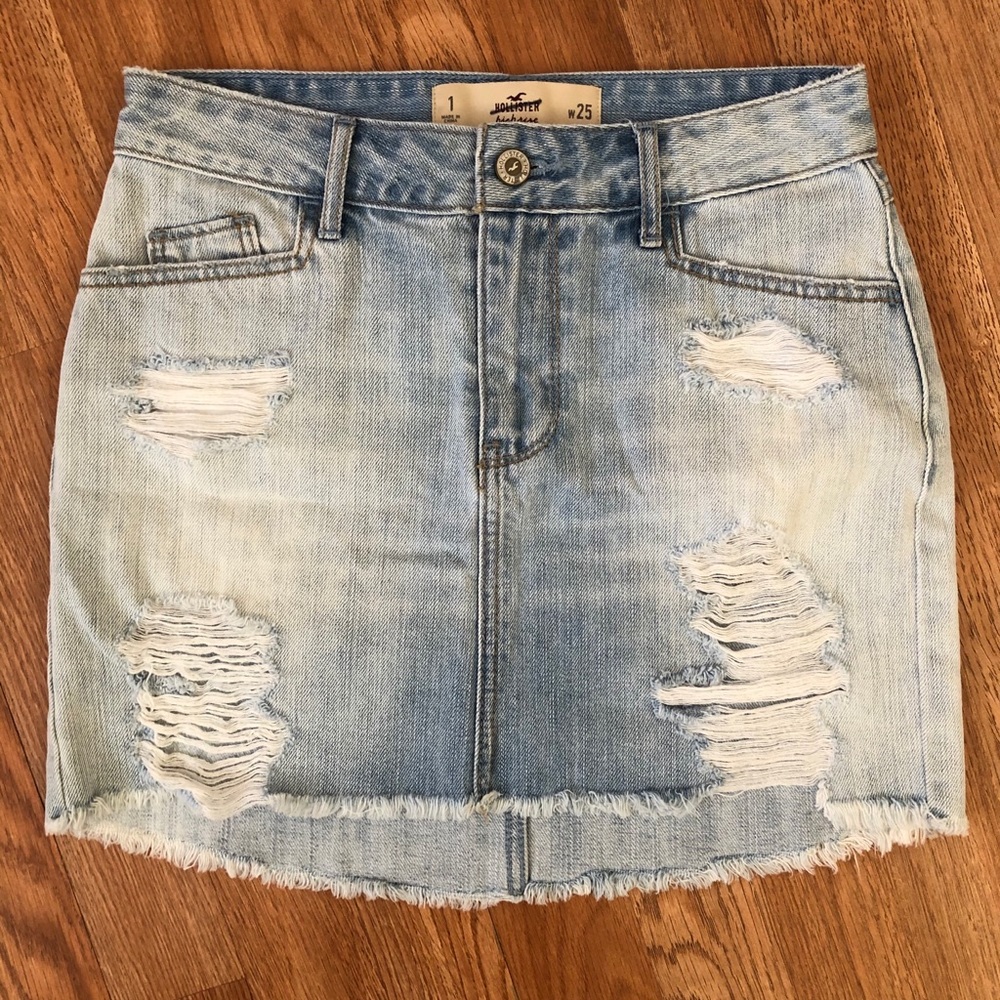 Hollister high rise denim skirt